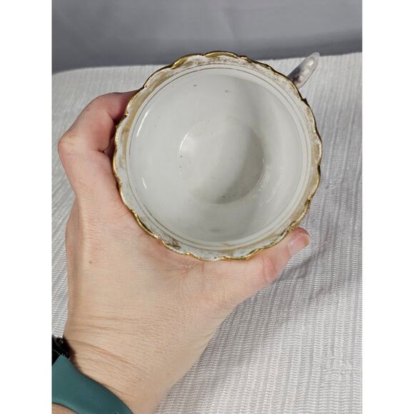 Vintage Ornate Pink & Gold Porcelain Demitasse Cup Hand-Painted Floral Design! - Picture 8 of 10